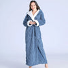 Flannel Hooded Winter Bathrobe