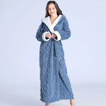 Flannel Hooded Winter Bathrobe