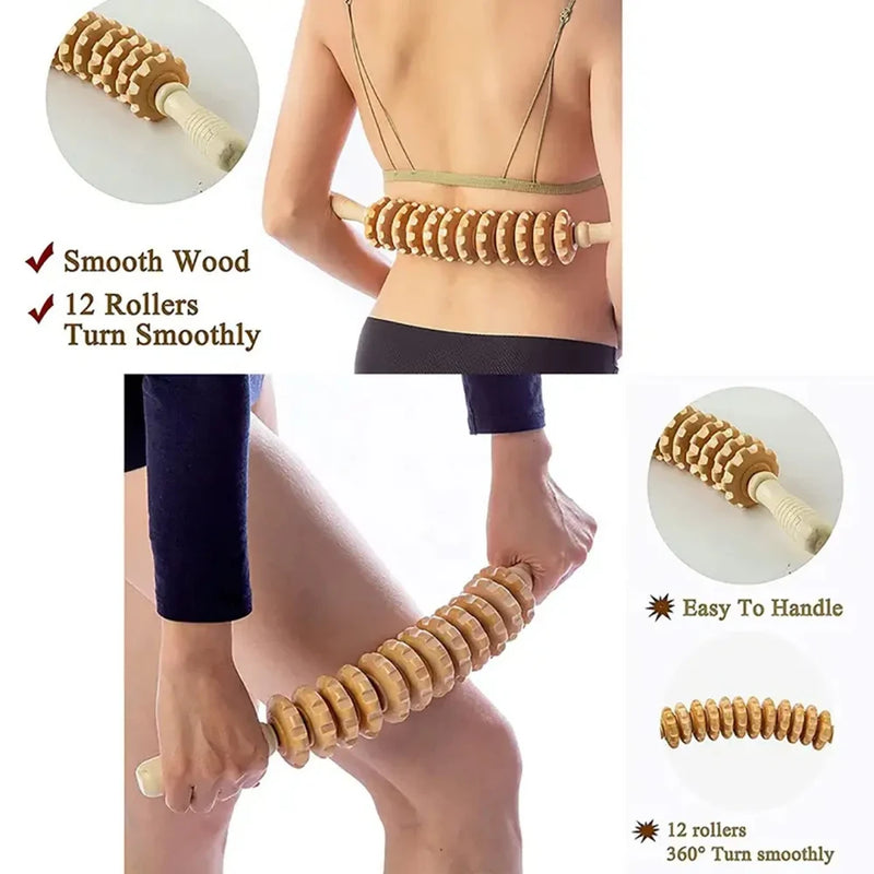 Wood Roller Body Massager